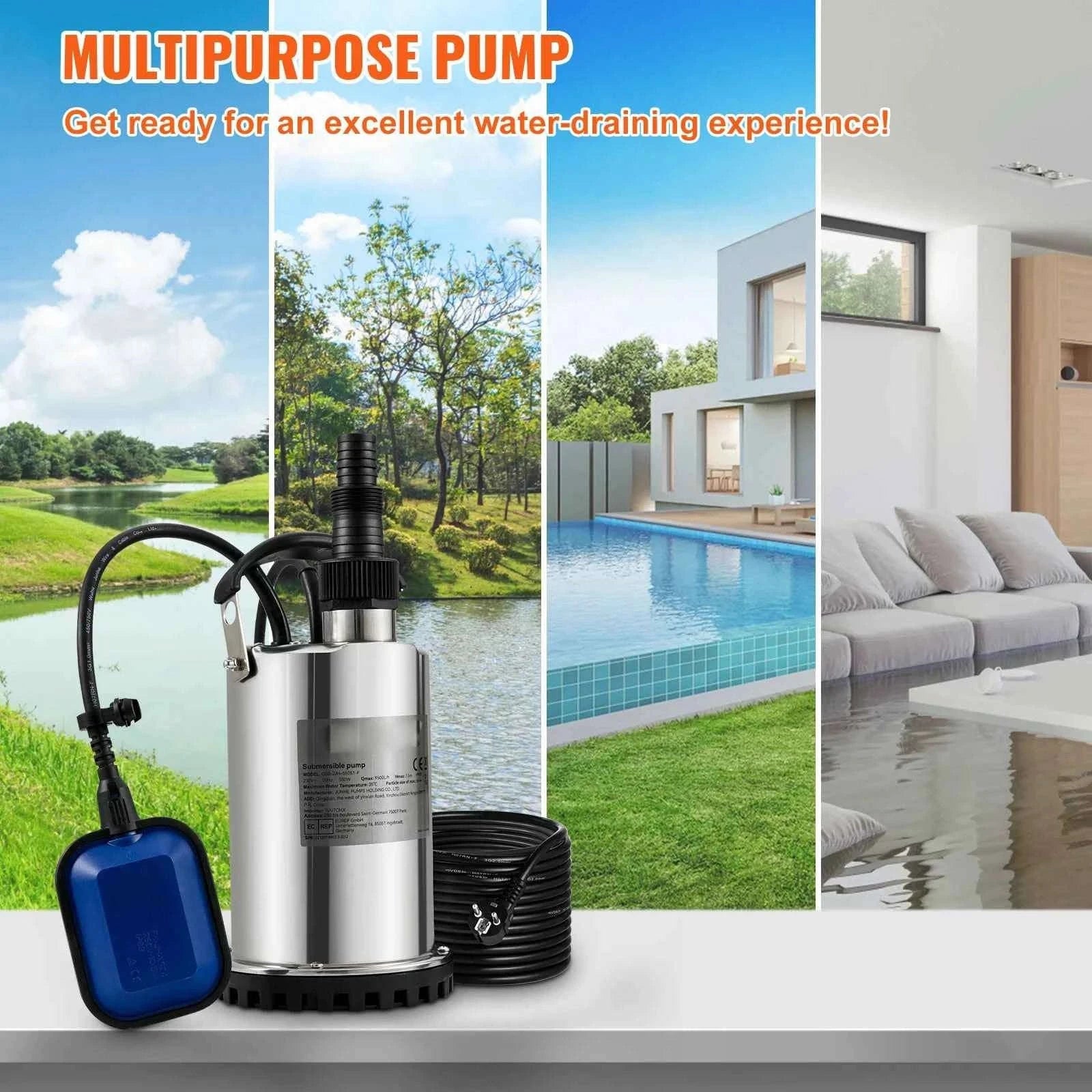 Submersible Sewage Pump for Water Drainage-550W 0.75HP / EU / spain