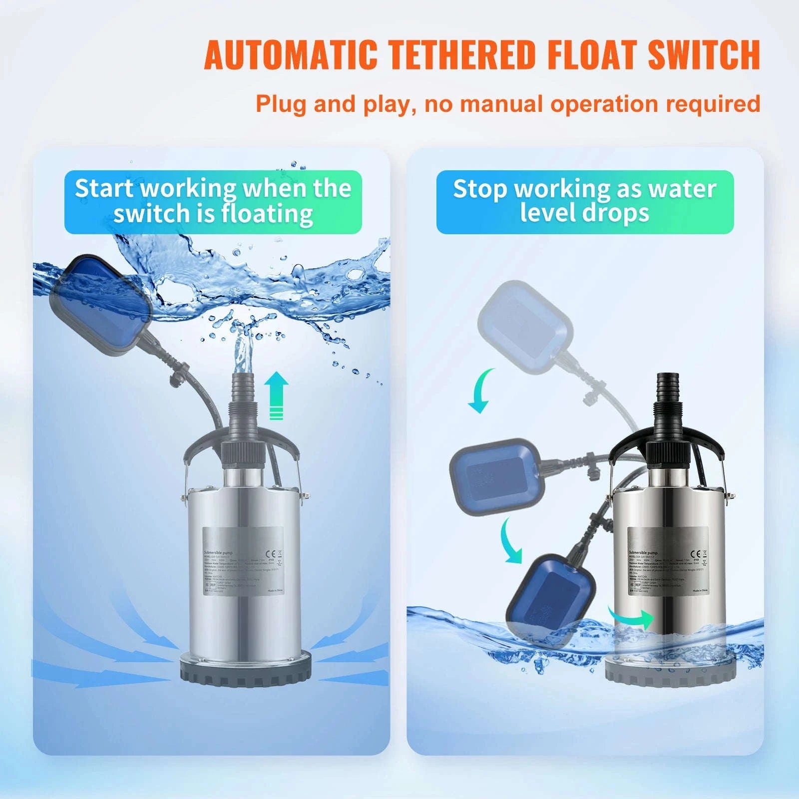 Submersible Sewage Pump for Water Drainage-550W 0.75HP / EU / spain