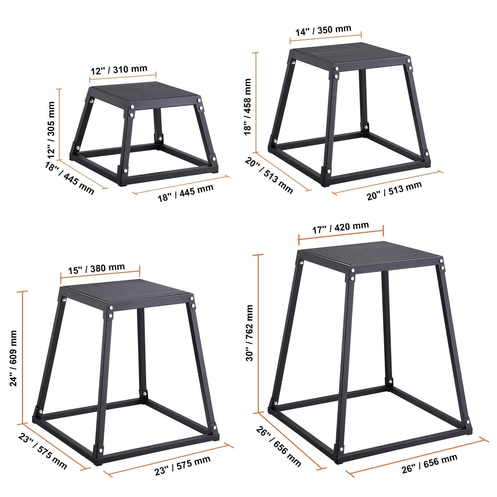 SucceBuy 12/18/24/30inch Plyometric Jump Box Plyo Box Platform Black For Home Gym Training Conditioning Strength Training 3/4pcs-3pcs Red / United States