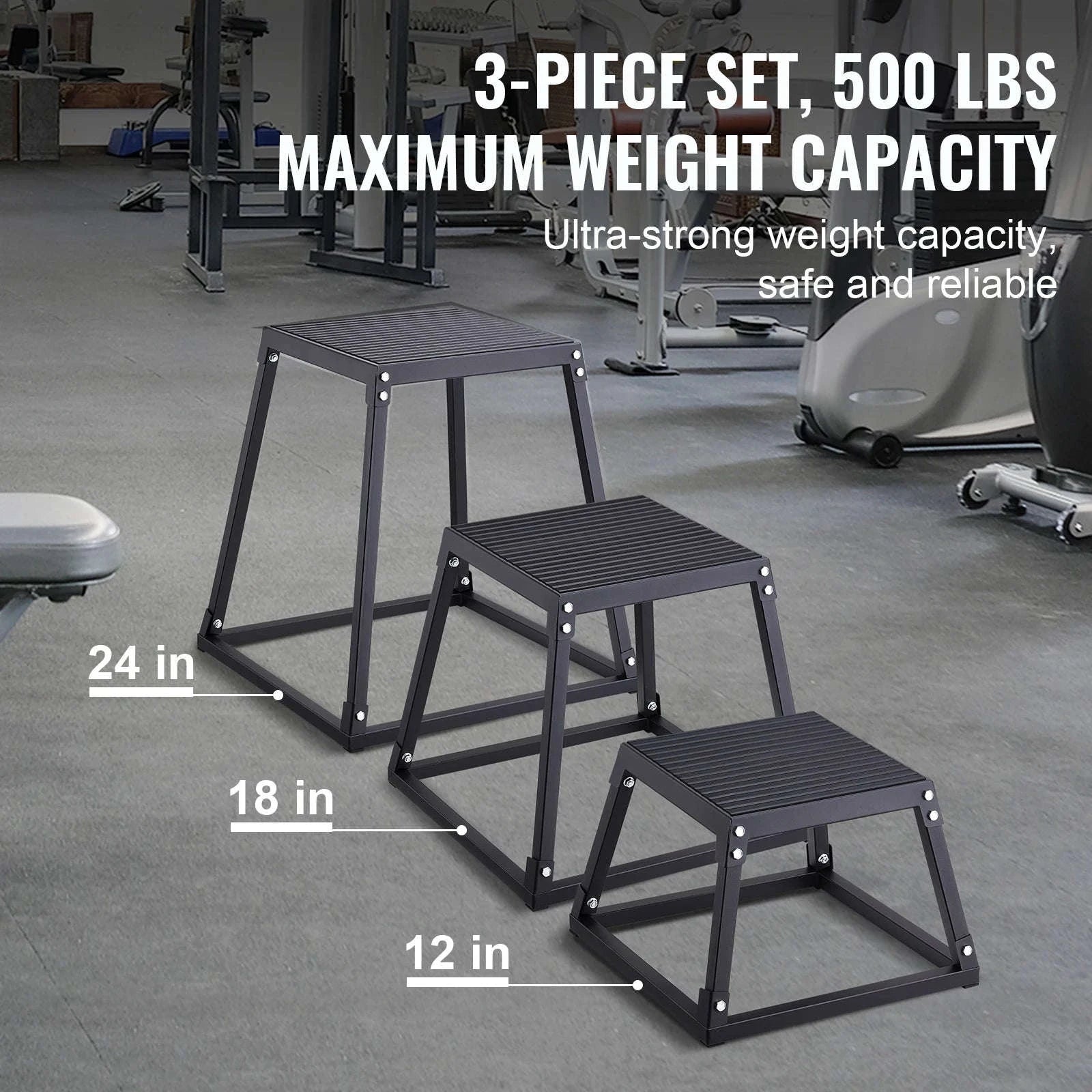SucceBuy 12/18/24/30inch Plyometric Jump Box Plyo Box Platform Black For Home Gym Training Conditioning Strength Training 3/4pcs-3pcs Red / United States
