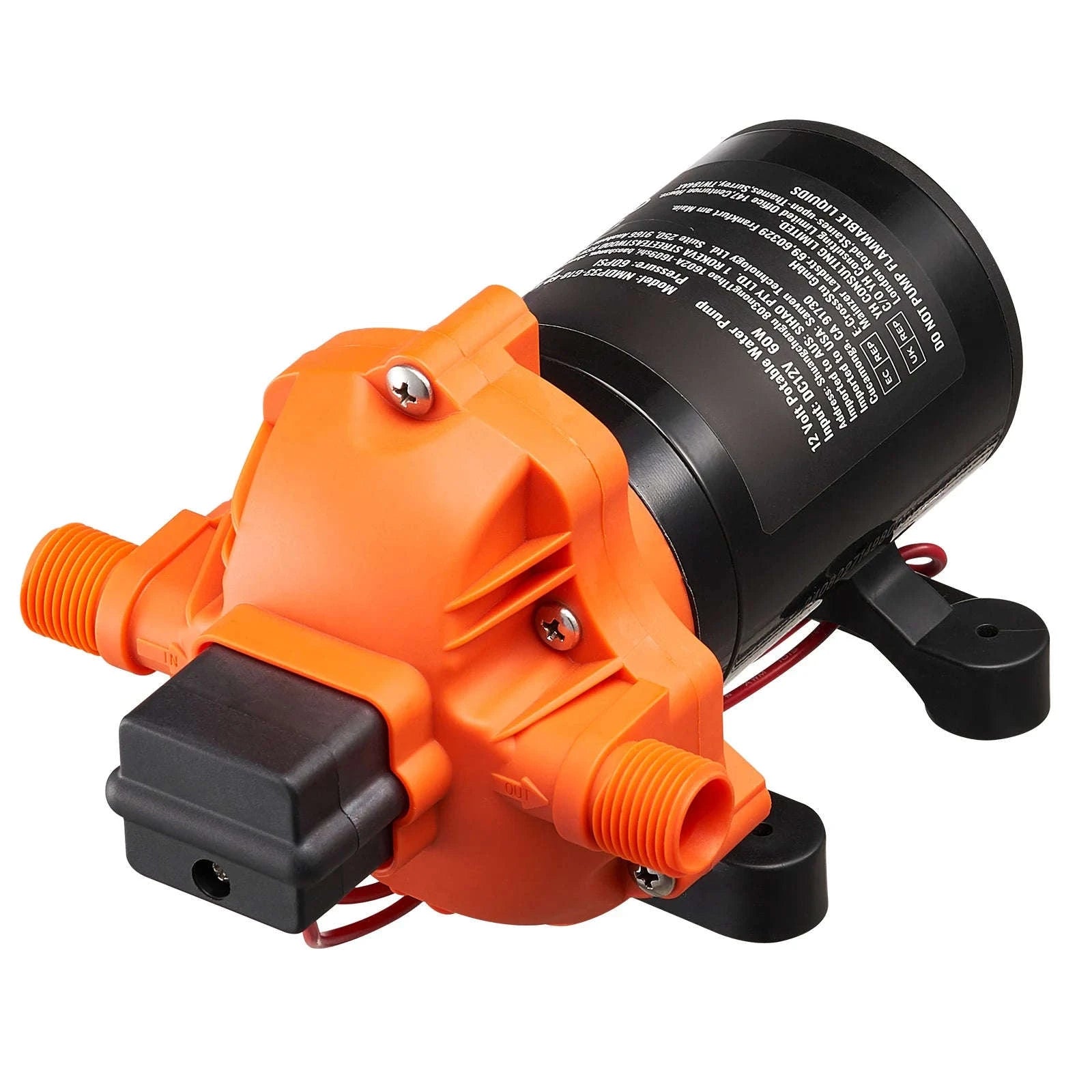 SucceBuy 12V Diaphragm Pump 1.8/3/3.5/5 GPM 3/4/5-Chamber 40-100 PSI Adjustable 1/2'' MNPT Port for RV Yacht Food Truck Camper-5.0 GPM 5-Chamber / EU / Poland