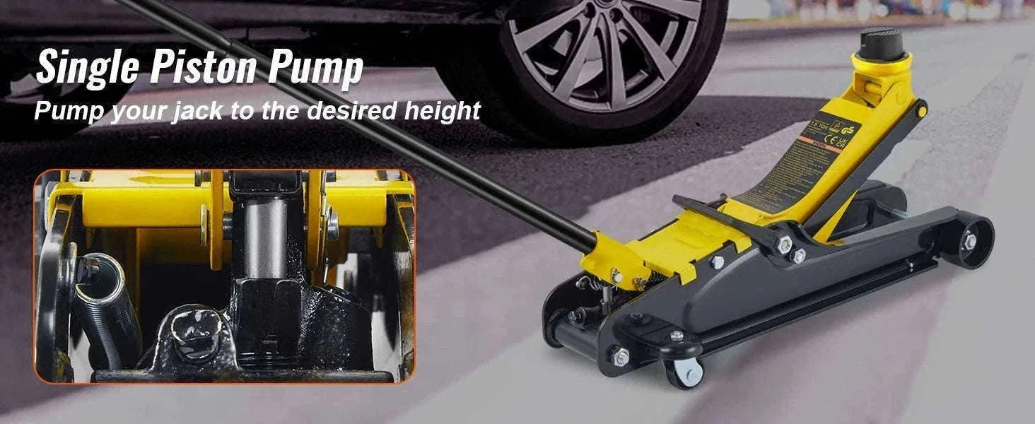 SucceBuy 2.5T Floor Hydraulic Jack Pneumatic Low Profile Floor Jack Heavy-Duty Steel Racing Floor Jack with Piston Lift Pump-Germany