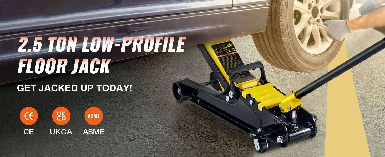 SucceBuy 2.5T Floor Hydraulic Jack Pneumatic Low Profile Floor Jack Heavy-Duty Steel Racing Floor Jack with Piston Lift Pump-Germany