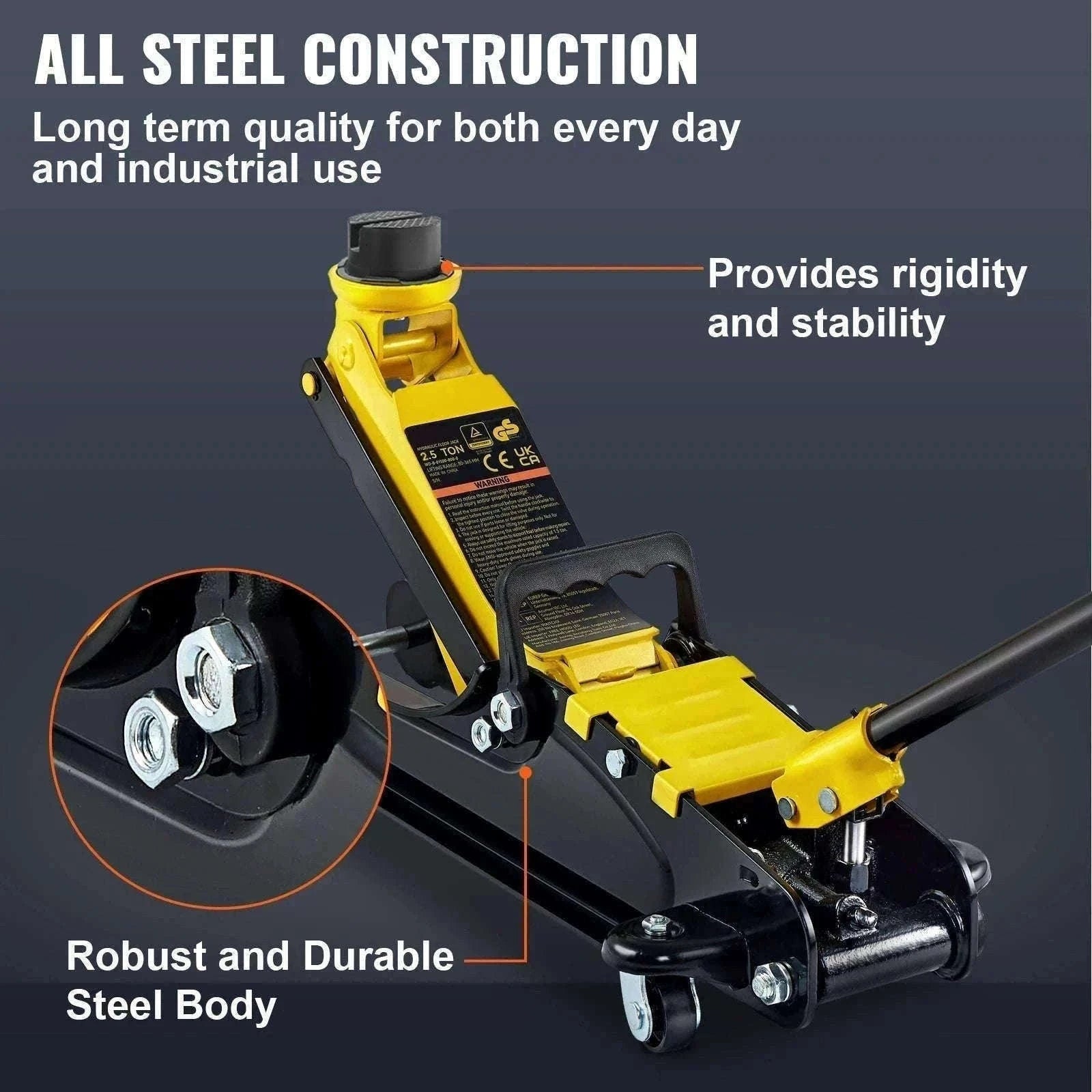 SucceBuy 2.5T Floor Hydraulic Jack Pneumatic Low Profile Floor Jack Heavy-Duty Steel Racing Floor Jack with Piston Lift Pump-Germany