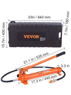 SucceBuy 4/10/12/20 Ton Power Hydraulic Cylinder Jack Autobody Frame Repair Tool Kit Automotive Truck Lifting  Heavy Equipment-12 Ton / United States