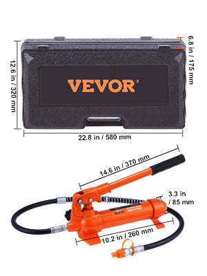 SucceBuy 4/10/12/20 Ton Power Hydraulic Cylinder Jack Autobody Frame Repair Tool Kit Automotive Truck Lifting  Heavy Equipment-12 Ton / United States