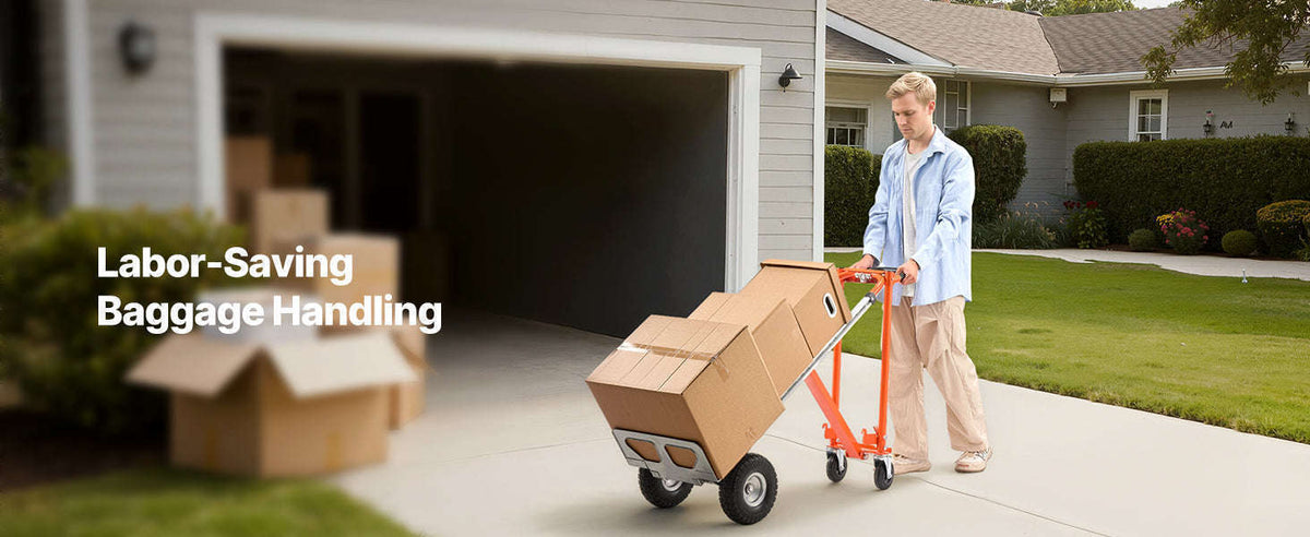 SucceBuy 4 in 1 Hand Truck 1000 lbs Load Capacity for 4-Wheel Mode Aluminum Alloy Portable Trolley Dolly for Moving Home Office-1000 lbs / Poland