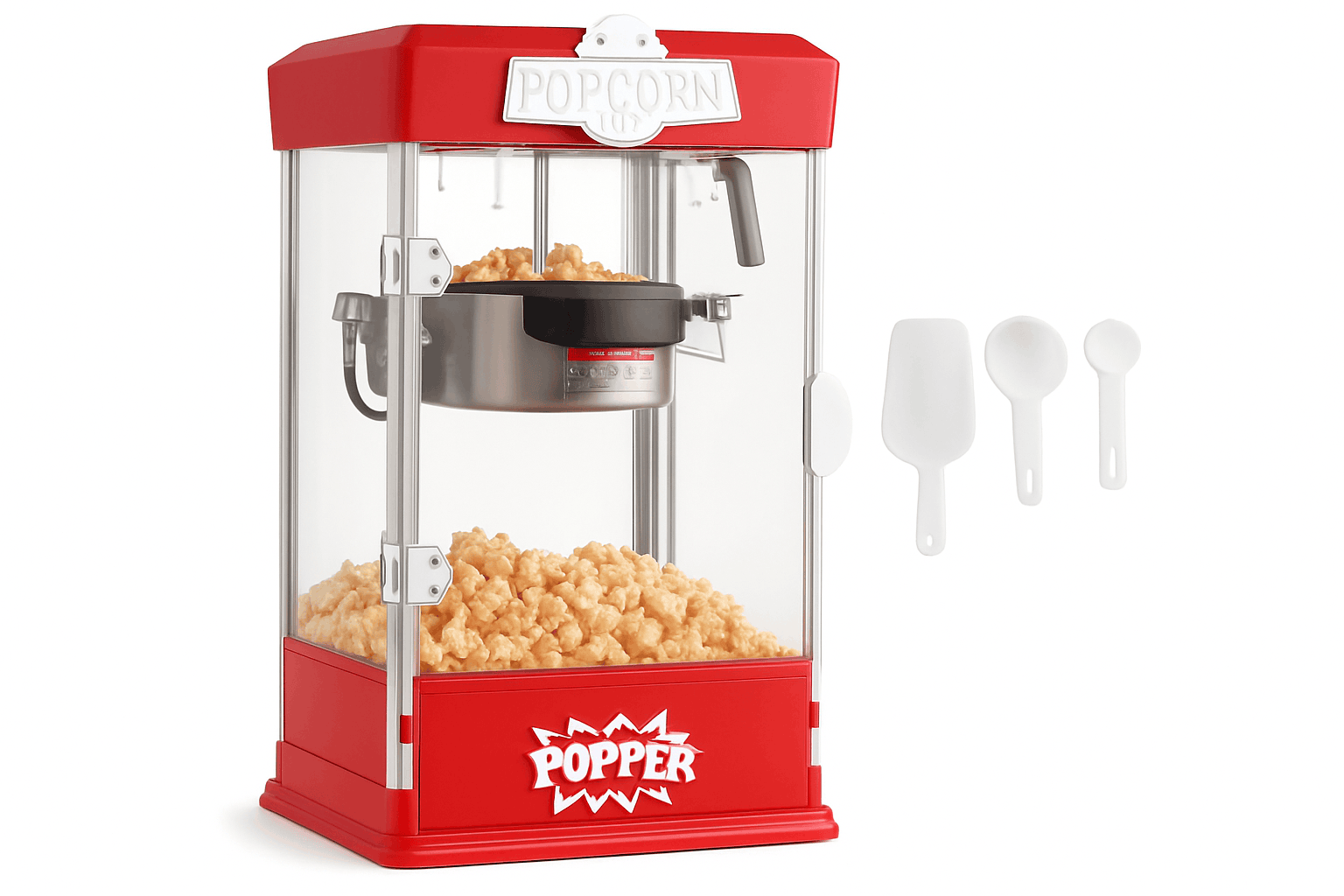 SucceBuy 4Oz Popcorn Maker Commercial Popcorn Machine Countertop Popcorn Maker Includes Tabletop Popcorn Maker 1.5 Gal per Batch-4 Oz Red / Germany