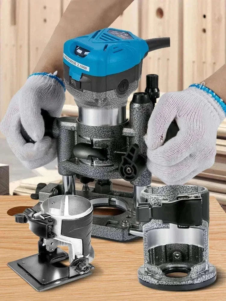 SucceBuy 800W Soft Start Compact Router Kit Variable Speed 10000-30000Rpm with Fixed Base, Plunge Base, Tilt Base and Offse Base-3 Bases / Germany