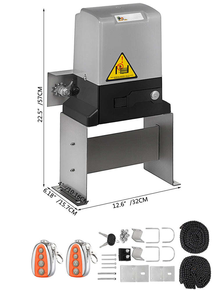 SucceBuy Automatic Sliding Gate Opener 1300lbs Electric Gate Operator-Dark Grey / GERMANY
