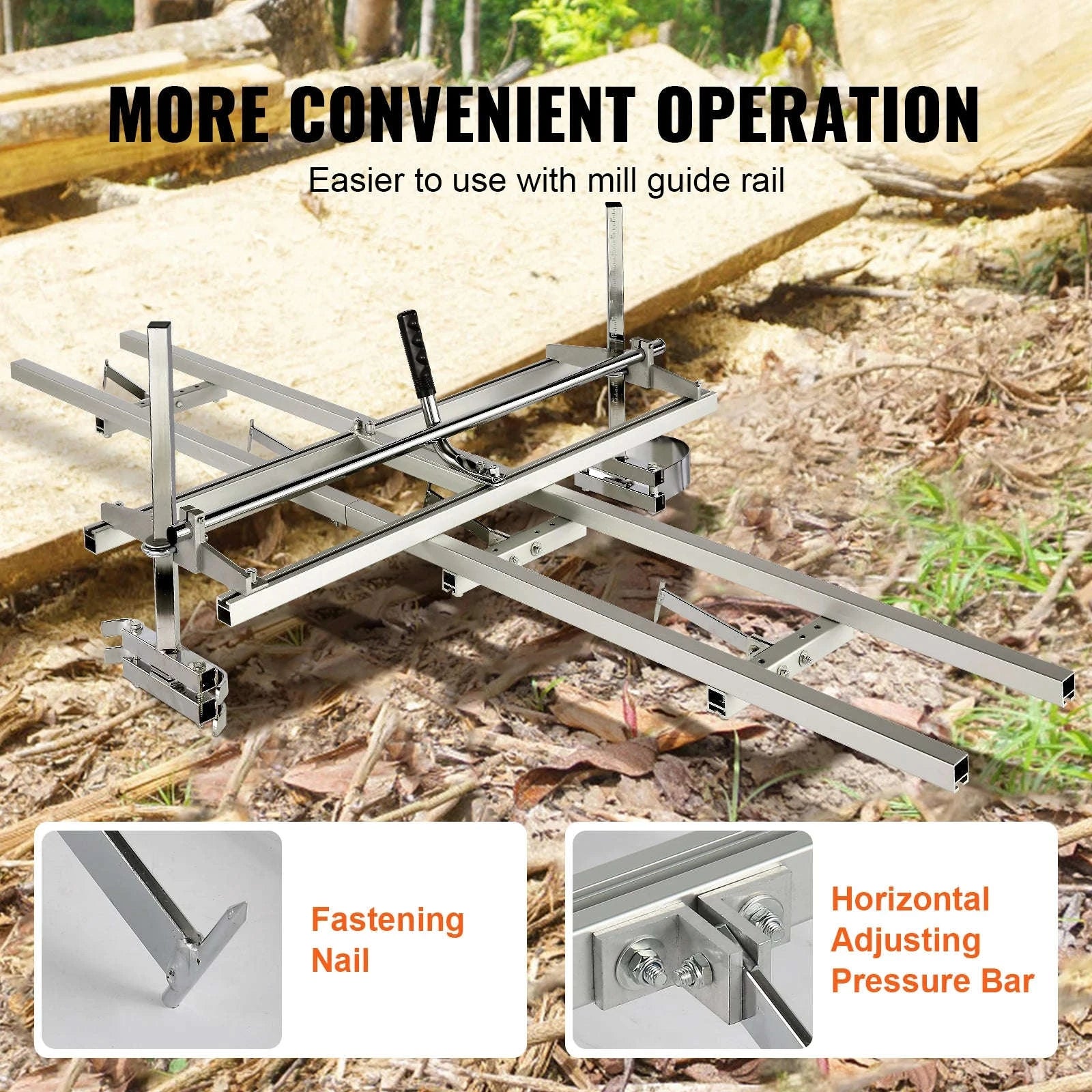 SucceBuy Chainsaw Mill Planking Milling 14-36 Inch Guide Bar Wood Lumber Cutting Portable Sawmill Aluminum Steel Chain Saw Mill-14-36in / spain