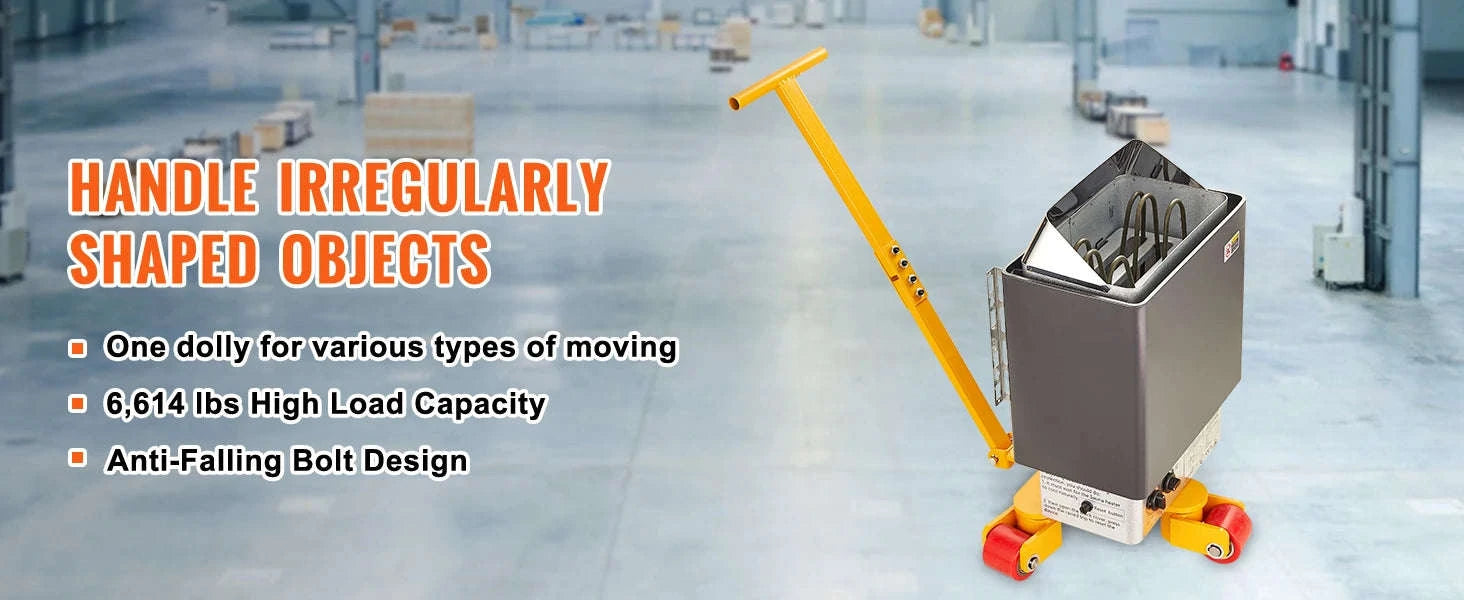 SucceBuy Machinery Skate Dolly Industrial Heavy Duty Mover with Handle 360° Swivel Wheels Non-Slip Cap for Warehouse Workshop-A 1pc / CZECH REPUBLIC