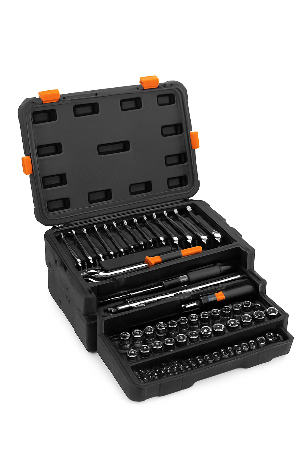 450-Piece Mechanics Tool Set and Socket Set, 1/4" 3/8" 1/2" Drive, Deep and Standard Sockets, SAE and Metric
