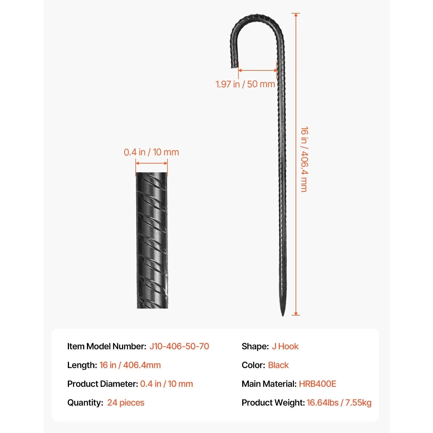 SucceBuy Rebar Stakes Galvanized Steel Ground Anchors with Chisel Point End & Rust-Resistant Coating for Gardening Support Fence-I 16in 16pcs / United States