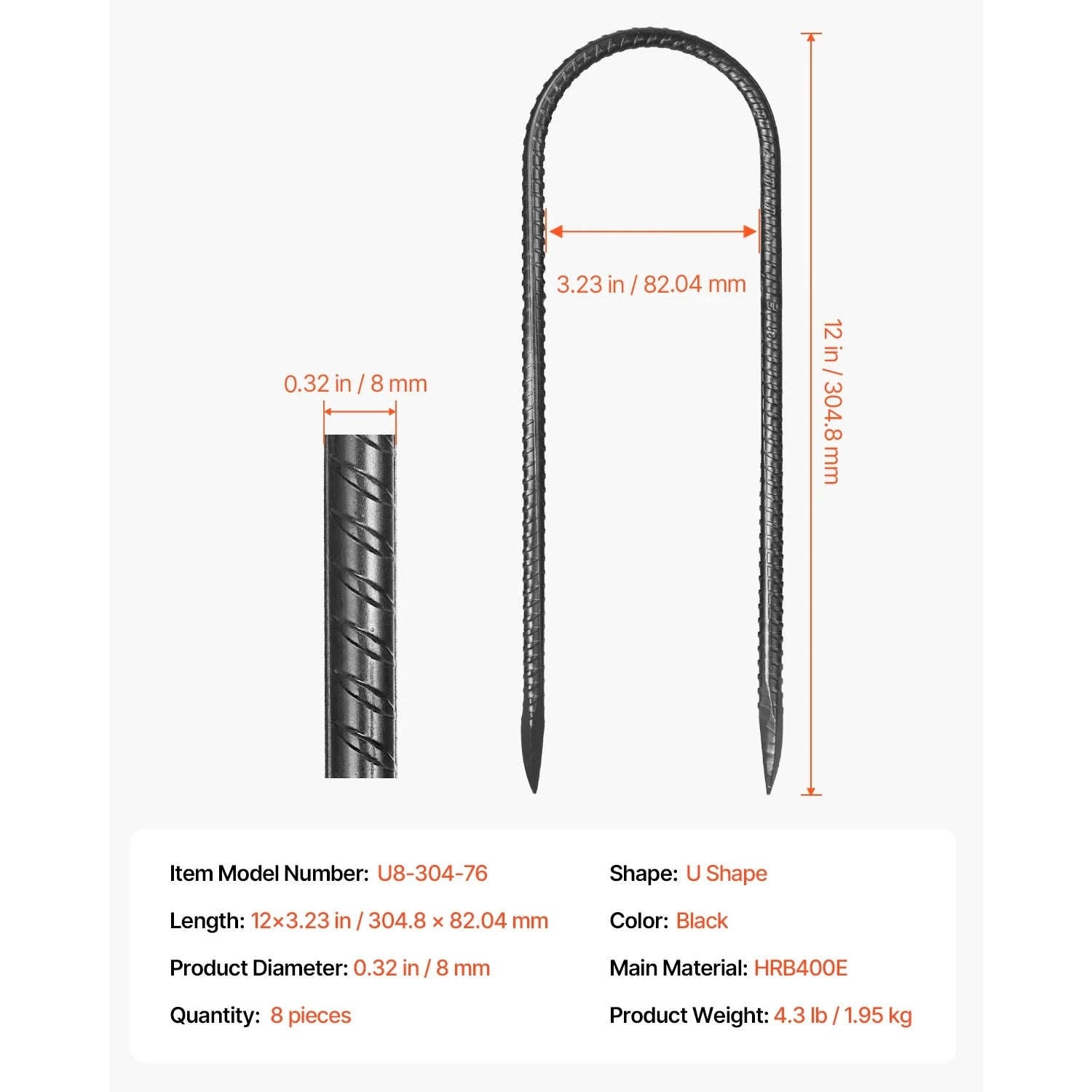 SucceBuy Rebar Stakes Galvanized Steel Ground Anchors with Chisel Point End & Rust-Resistant Coating for Gardening Support Fence-I 16in 16pcs / United States