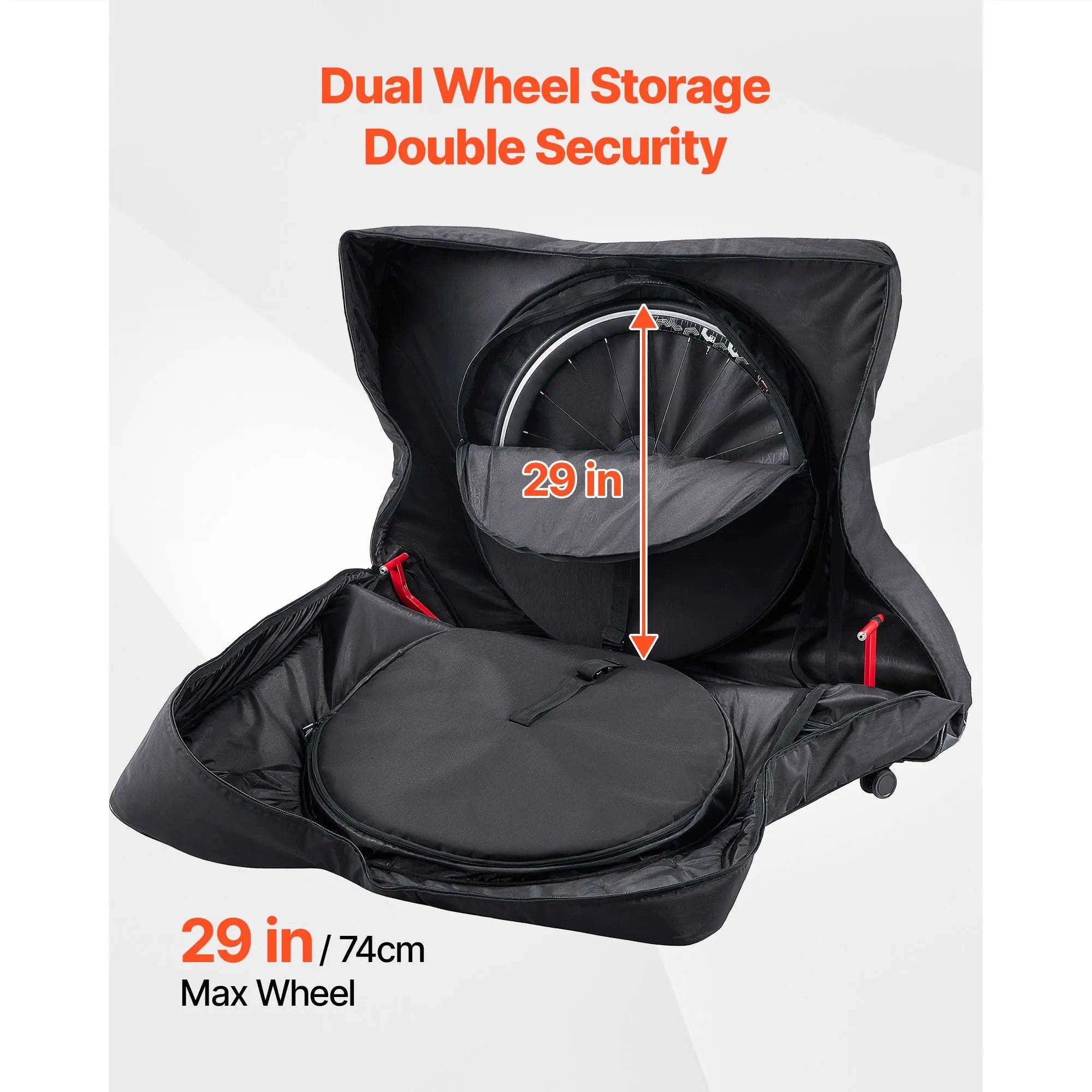 SucceBuy Road Bike Travel Bag Bicycle Storage Carry with TSA Lock & Dual Zipper fit Wheelbase 37-42in Bicycle Case for Outdoor-Black / United States
