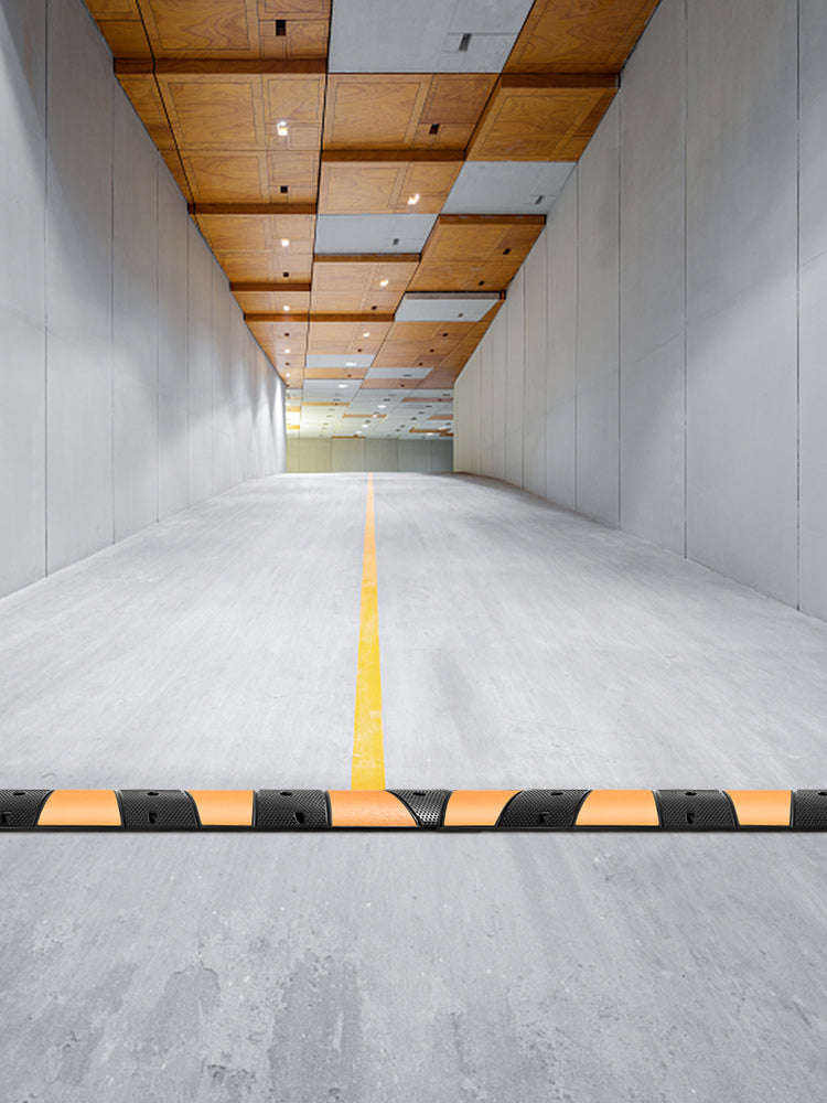 SucceBuy Rubber Speed Bump 2 Channel Speed Bump Hump 72.8x12.2x2.2 Garage Cable Ramp for Asphalt Concrete Gravel Driveway-6 FT-1 PCs / Poland