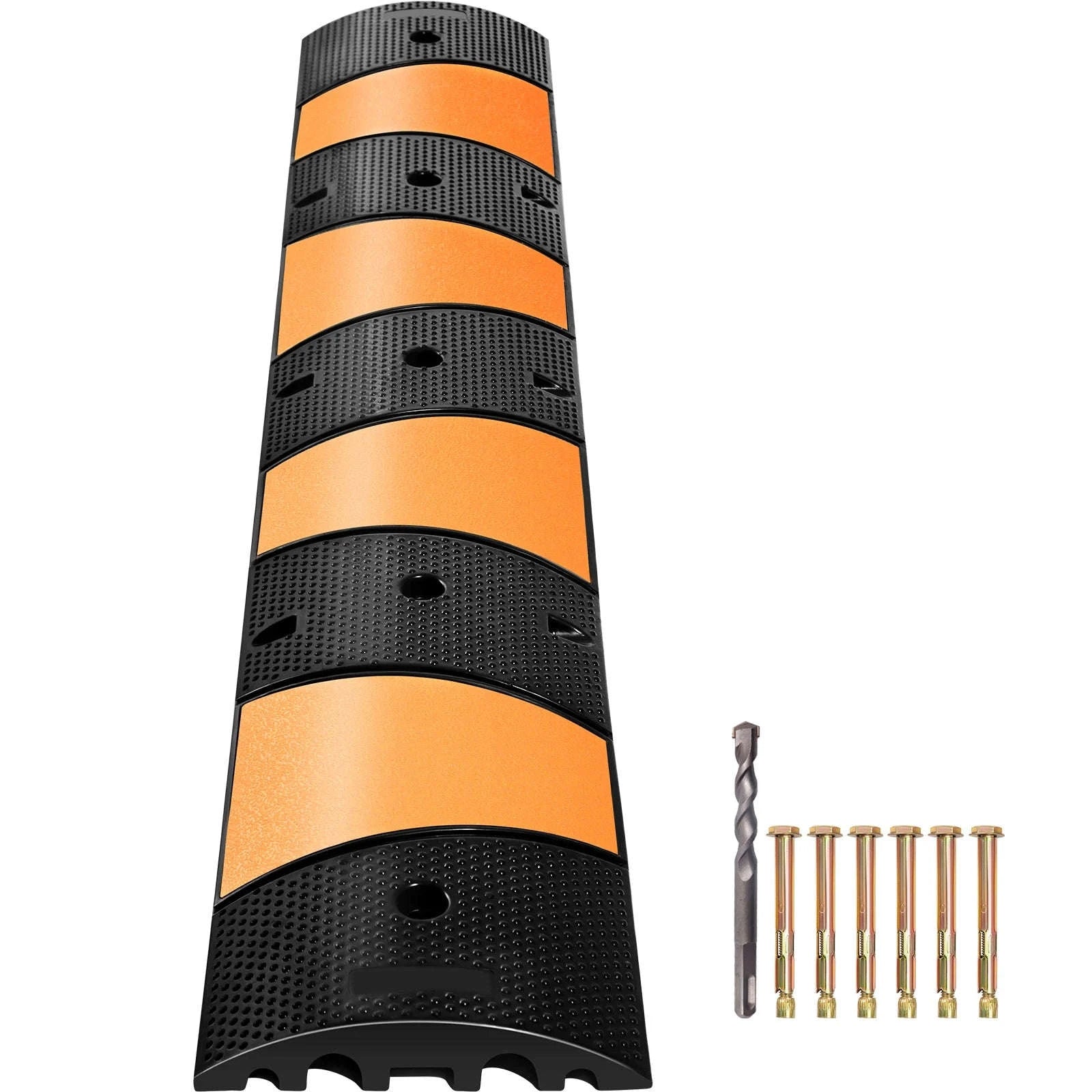SucceBuy Rubber Speed Bump 2 Channel Speed Bump Hump 72.8x12.2x2.2 Garage Cable Ramp for Asphalt Concrete Gravel Driveway-6 FT-1 PCs / Poland