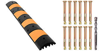 SucceBuy Rubber Speed Bump 2 Channel Speed Bump Hump 72.8x12.2x2.2 Garage Cable Ramp for Asphalt Concrete Gravel Driveway-6 FT-1 PCs / Poland