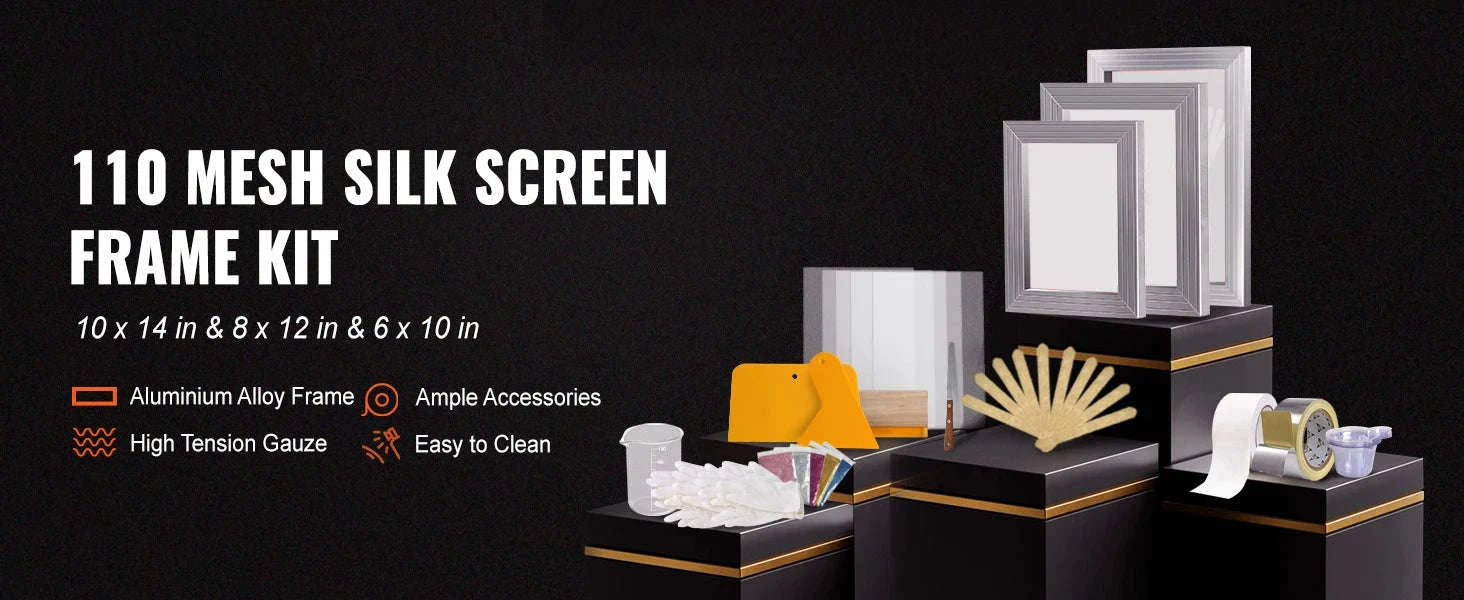SucceBuy Screen Printing Kit with Aluminum Frames and Mesh-3 Different Pieces / Poland