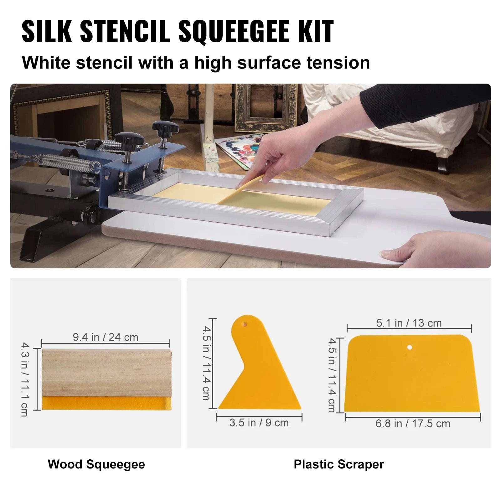 SucceBuy Screen Printing Kit with Aluminum Frames and Mesh-3 Different Pieces / Poland