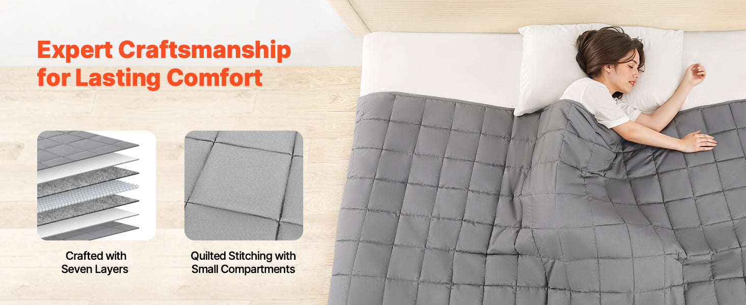 SucceBuy Weighted Blanket 20lb 88x104in King Size Cooling Breathable Blanket w/ Glass Beads All-Season Use for 200-250lb Adults-25lbs 88x104inch / United States