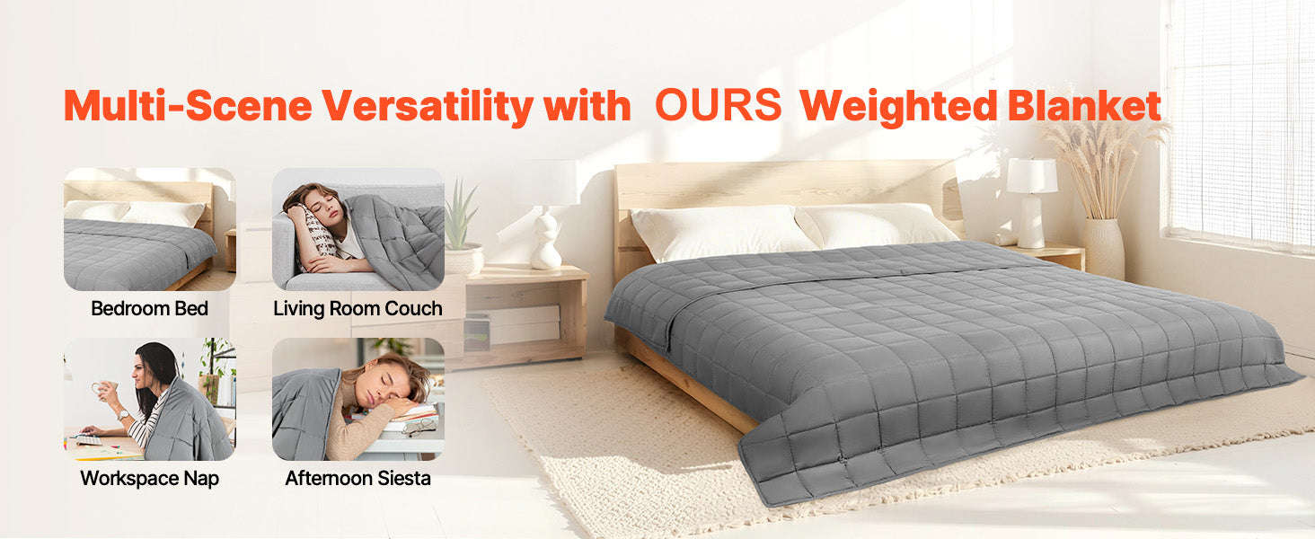 SucceBuy Weighted Blanket 20lb 88x104in King Size Cooling Breathable Blanket w/ Glass Beads All-Season Use for 200-250lb Adults-25lbs 88x104inch / United States