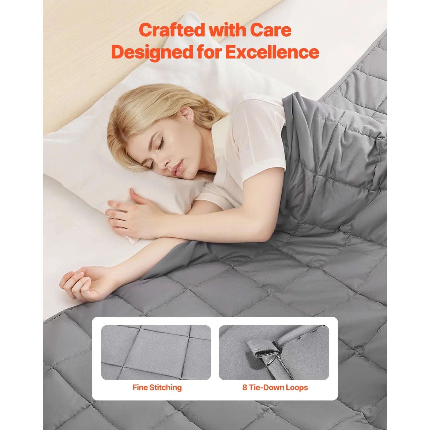 SucceBuy Weighted Blanket 20lb 88x104in King Size Cooling Breathable Blanket w/ Glass Beads All-Season Use for 200-250lb Adults-25lbs 88x104inch / United States