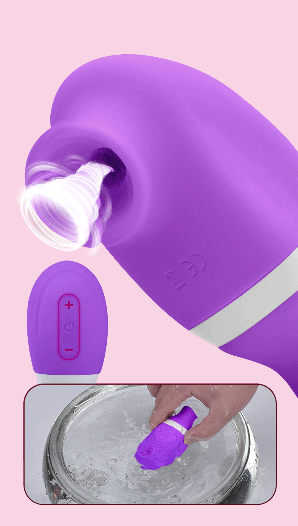 Sucking Licking Vibrator 2‑in‑1 for Intimate Pleasure-GM02-PU / China Mainland