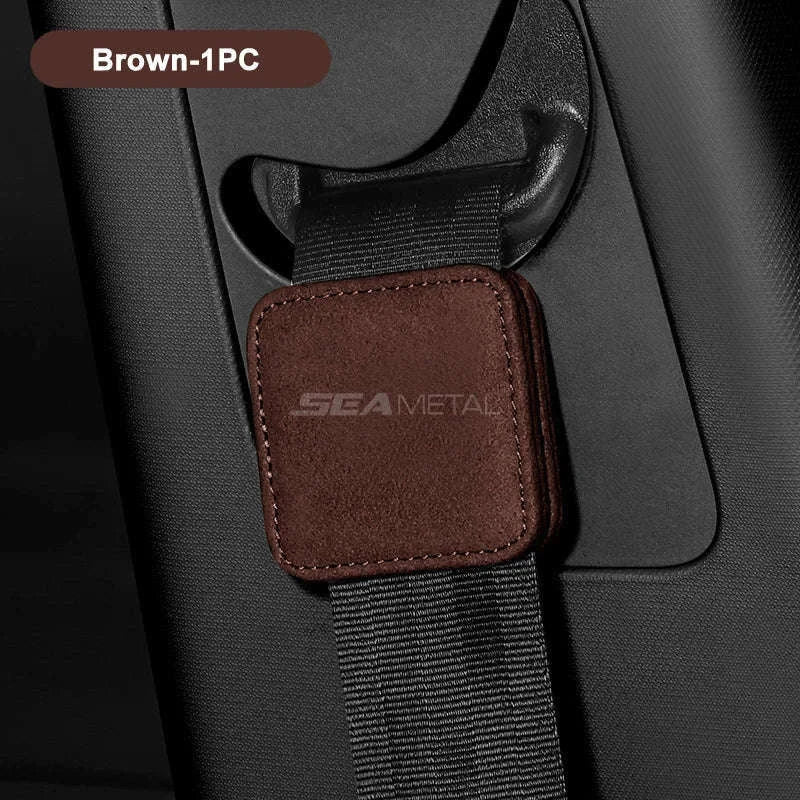 Suede Car Seat Belt Clip Extender-Brown