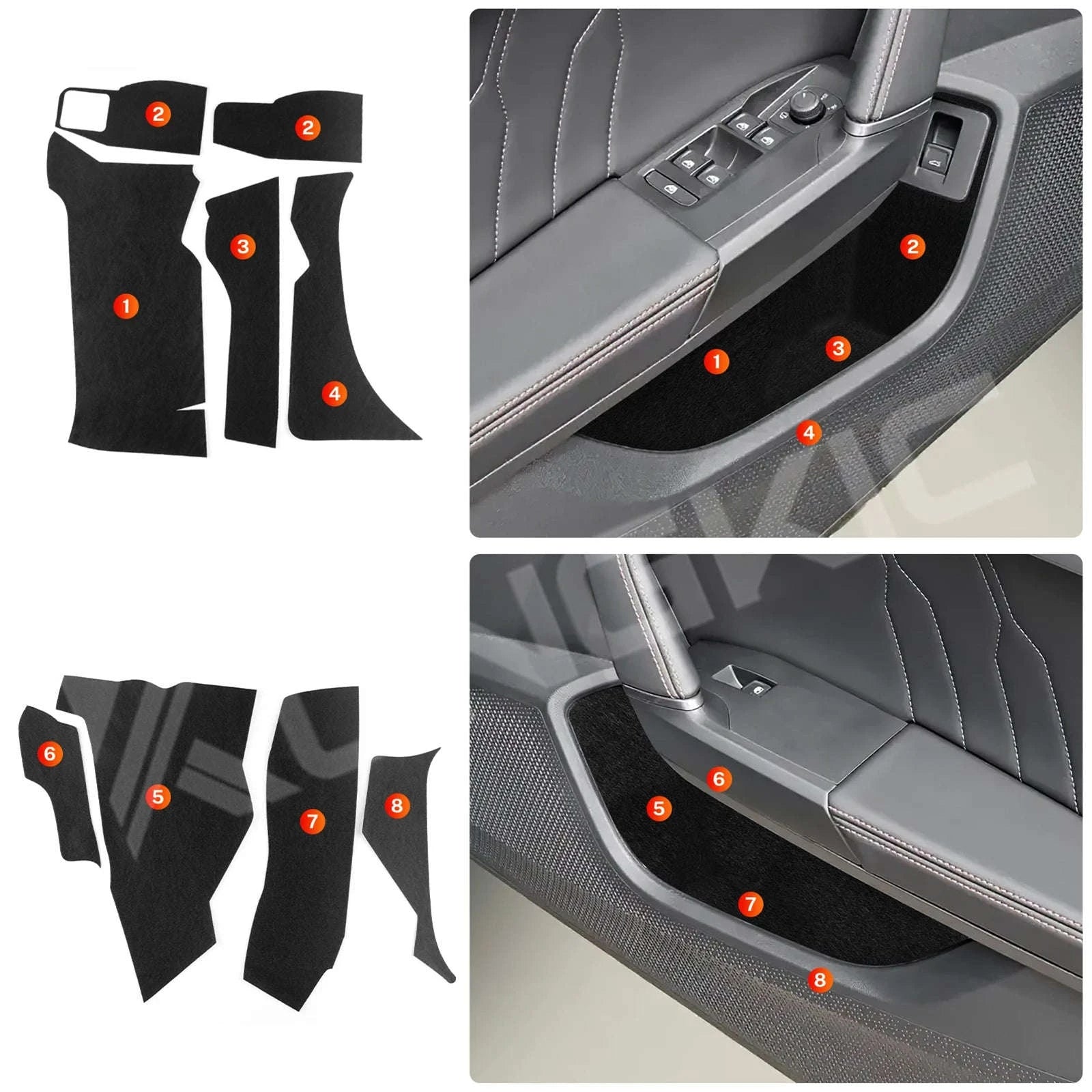 Suede/Polyester Interior Trim Sticker for Seat Leon and Cupra-1Set / Germany