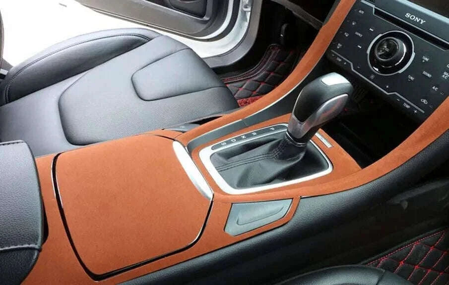 Suede Velvet Vinyl Wrap Film for Vehicle Interior-Brown / 40X135 CM