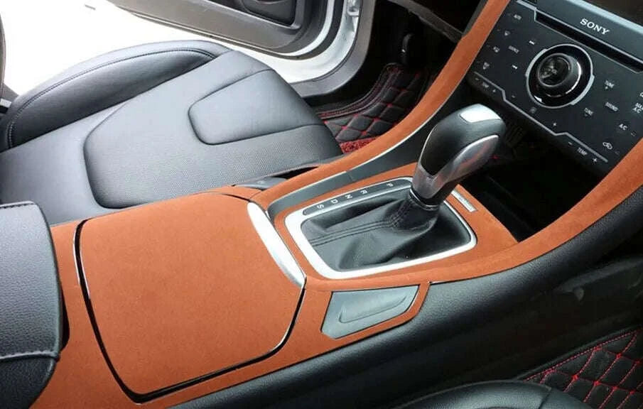 Suede Velvet Vinyl Wrap Film for Vehicle Interior-Brown / 40X135 CM