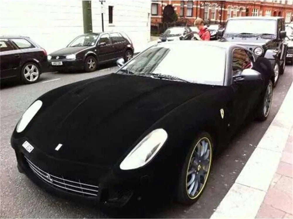 Suede Velvet Vinyl Wrap Film for Vehicle Interior-Brown / 40X135 CM