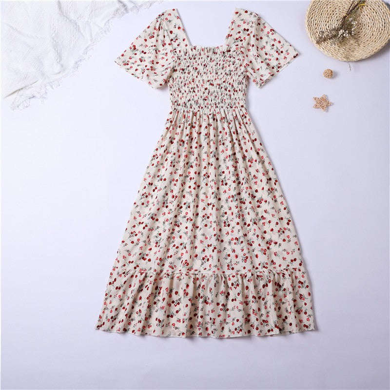 Summer Chiffon Midi Dress for Women-Yellow / One Size