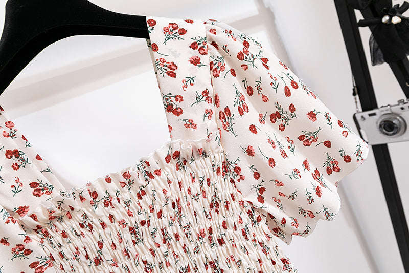 Summer Chiffon Midi Dress for Women-Yellow / One Size