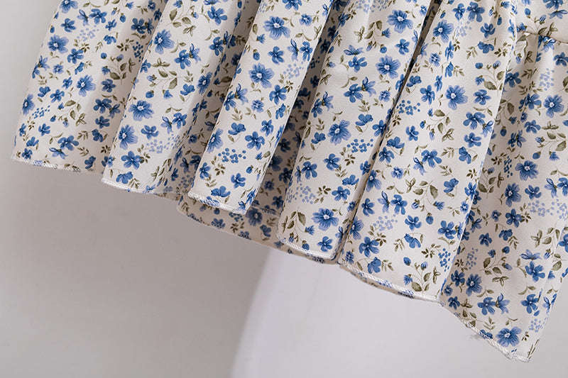 Summer Pleated Chiffon Midi Dress-oufen / One Size