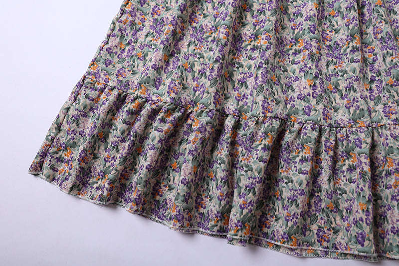 Summer Pleated Chiffon Midi Dress with Flattering A-Line Flow-oufen / One Size