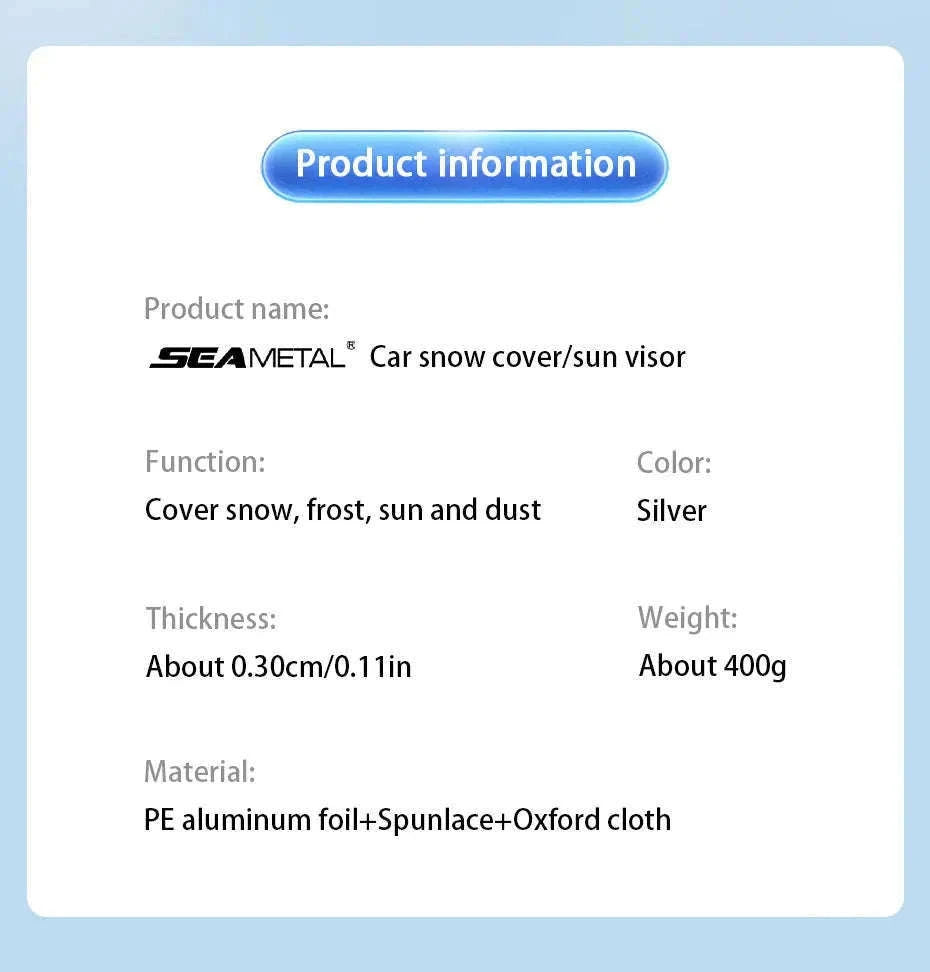 Summer Windshield Cover UV Reflective Sun Shade Waterproof-Large