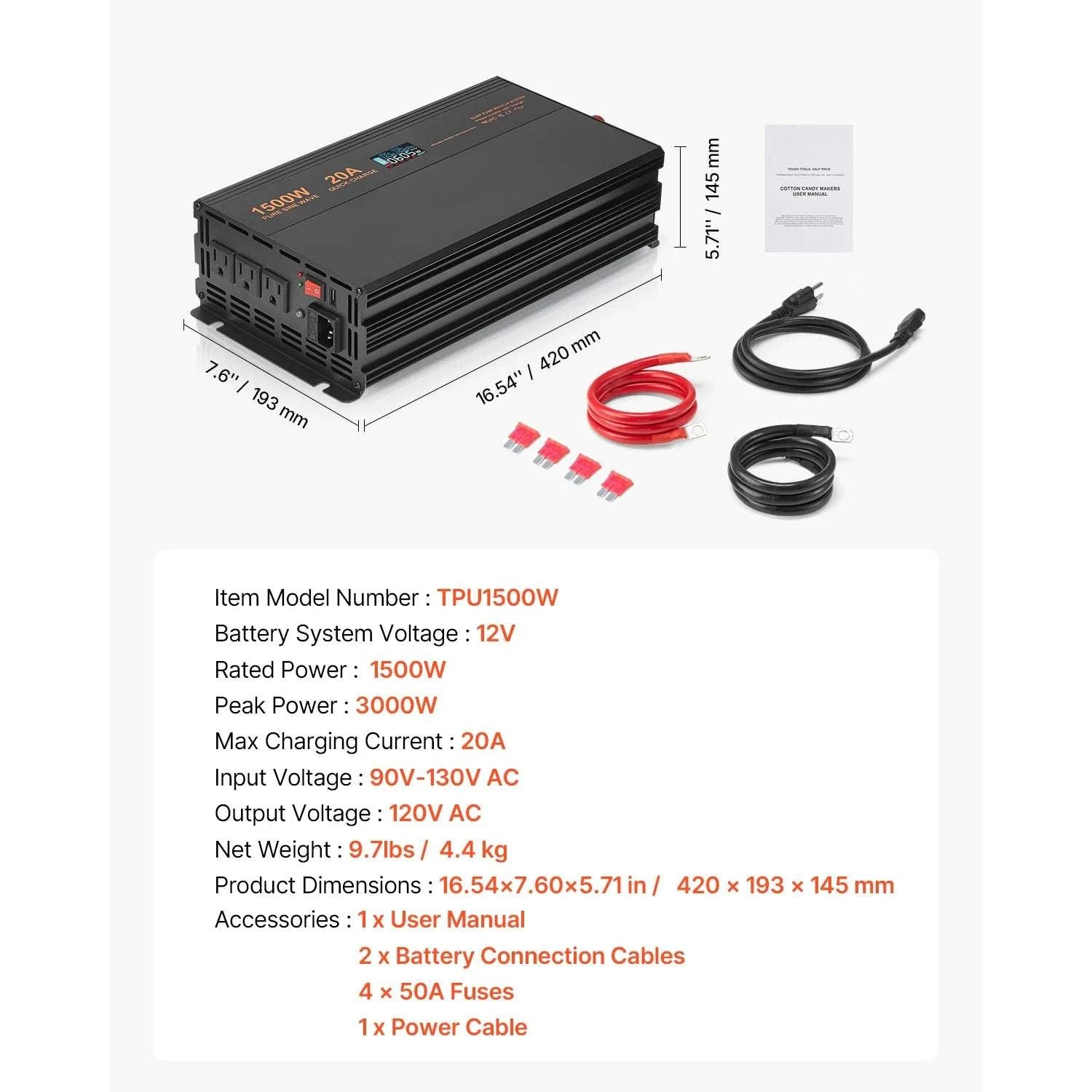 Sump Pump Battery Backup System 1500W / 3000W Auto Switch-3000W / United States