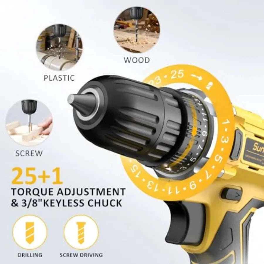 Sundpey 170-Piece Home Repair Tool Kit with 21V Drill-United States / as pic