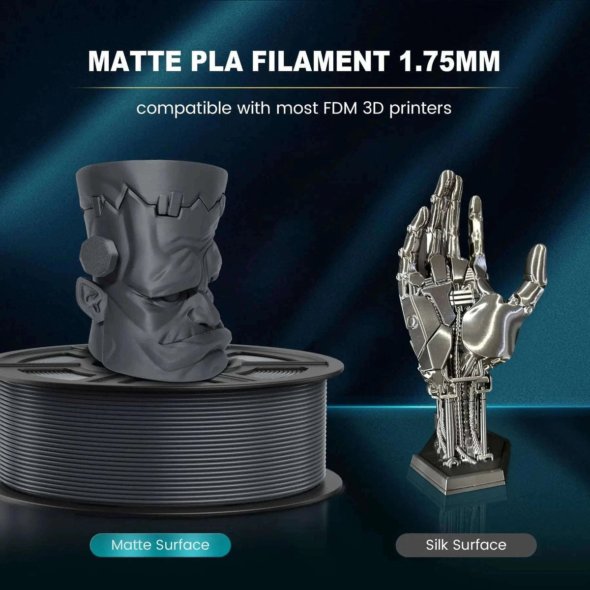SUNLU PLAmatte 1.75mm 3D Filament for Clean, Matte Prints-5 Blue / GERMANY
