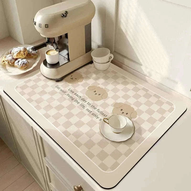 Super Absorbent Diatom Mud Drying Mat for Cleaner Countertops-Summer Monsoon / 60x50cm