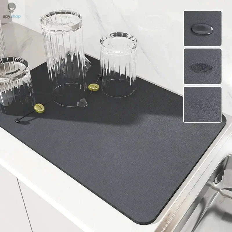 Super Absorbent Kitchen Drying Mat – Quick‑Dry, Non‑Slip, Moisture Control-black-2PCS / 20X30CM