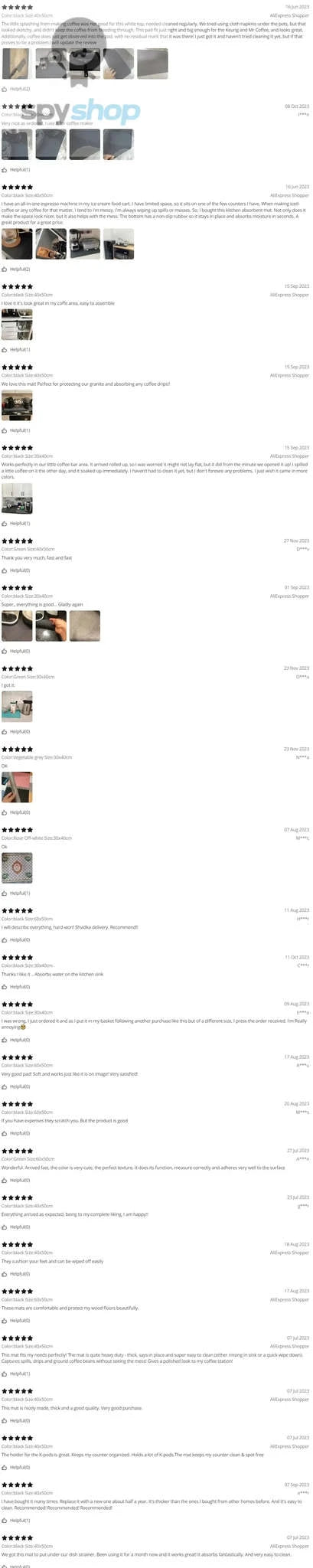 Super Absorbent Kitchen Drying Mat – Quick‑Dry, Non‑Slip, Moisture Control-black-2PCS / 20X30CM