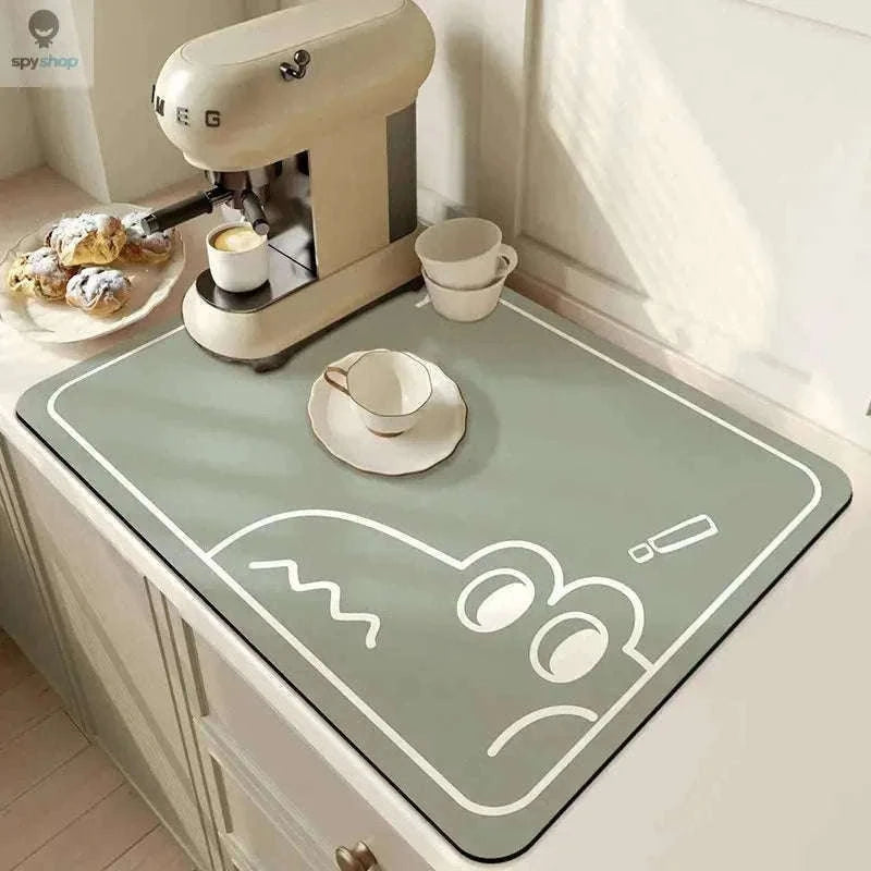 Super Absorbent Kitchen Drying Mat with Non-Slip Moisture Control-black-2PCS / 20X30CM