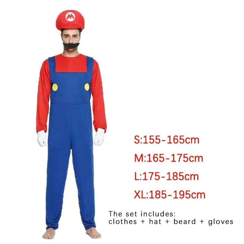 Super Mario Luigi Costume Set for Adults-Woman Green Suit / L