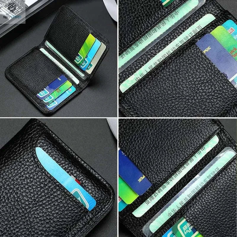 Super Slim PU Leather Card Wallet-black
