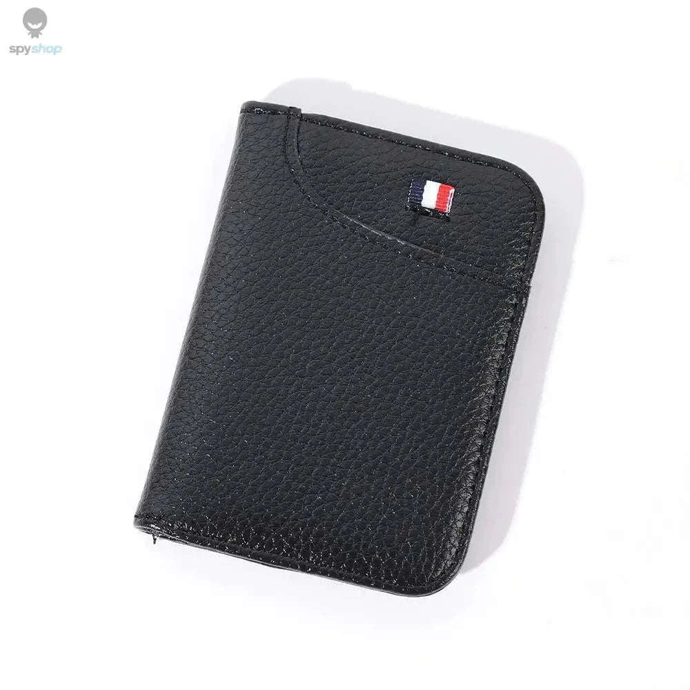 Super Slim PU Leather Card Wallet for Everyday Carry-black
