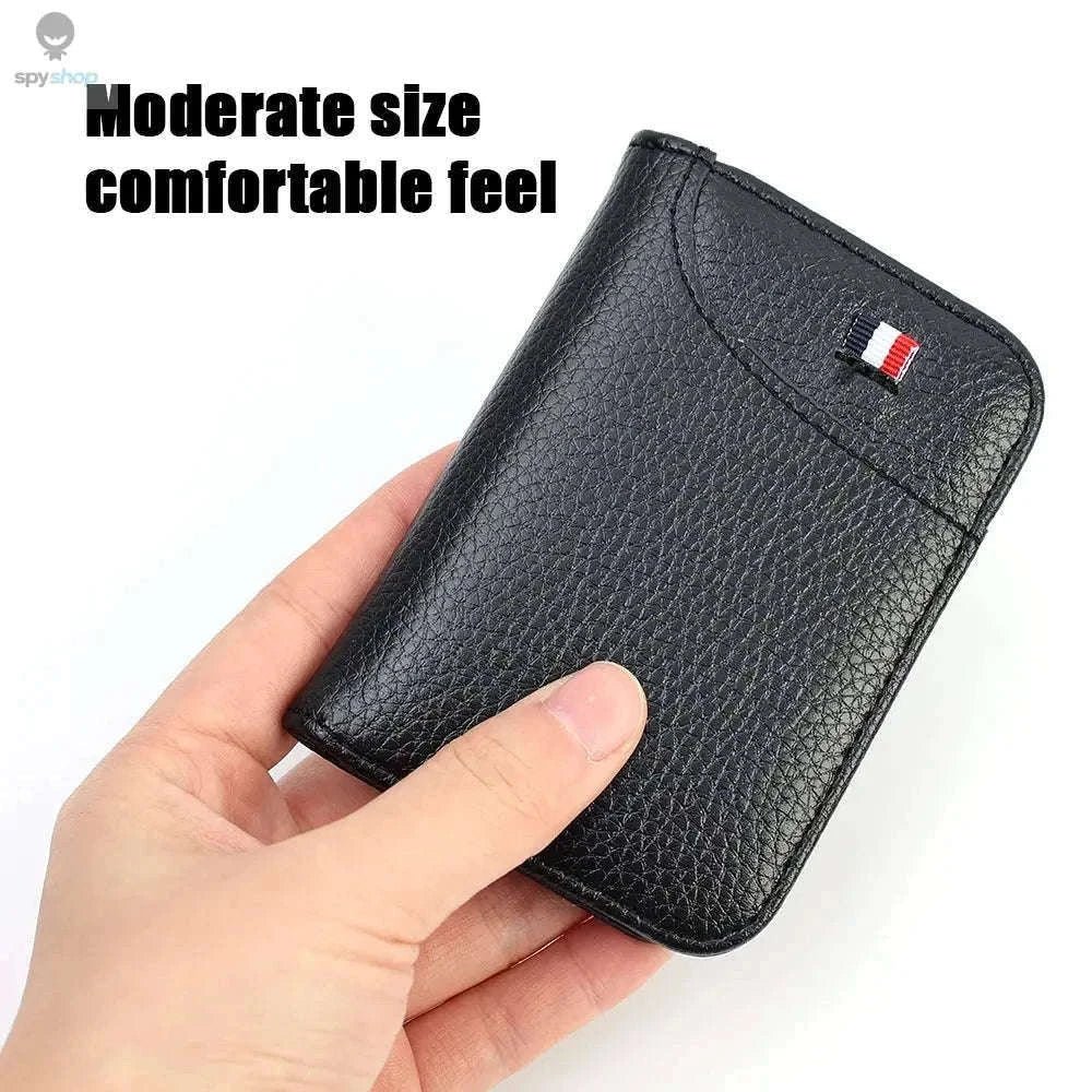 Super Slim PU Leather Card Wallet for Everyday Carry-black